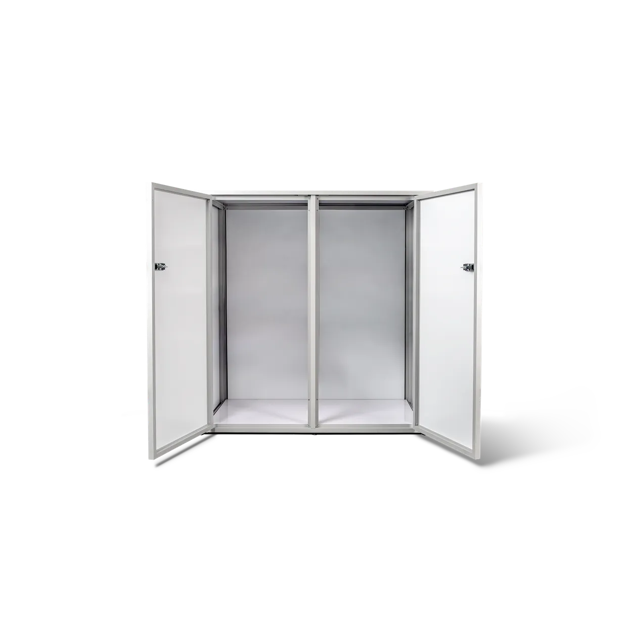 Type U outdoor storage unit with both doors open